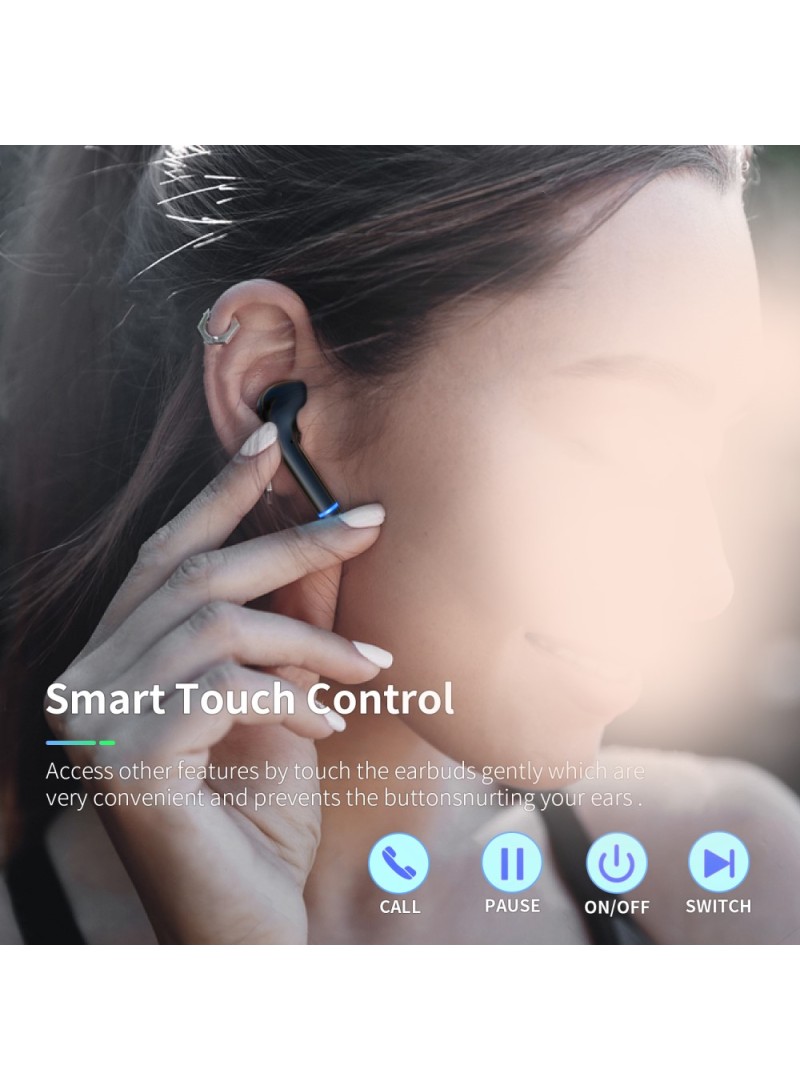 400mAh Smart Touch Control TWS Earbuds Wireless Bluetooth