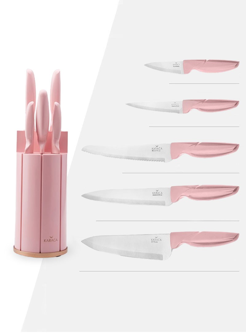 Karaca Retro Red 6 Piece Knife Set –