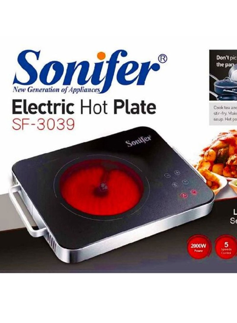 Electric Cooktop 2000W Single Burner Electric Hot Plate 220V Touch Screen