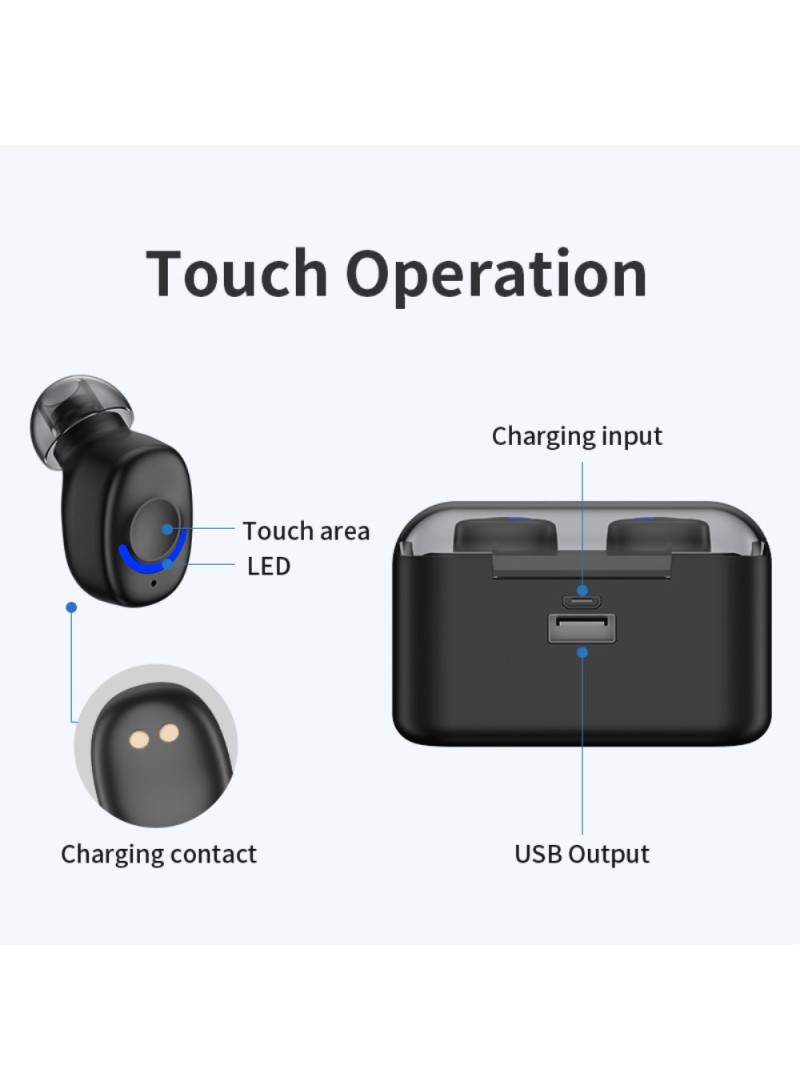 TWS Q8 IPX5 Waterproof Wireless Bluetooth Earbuds with LED Digital