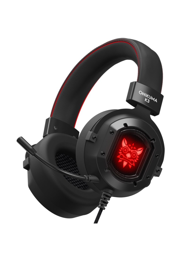 RGB Light Gaming Wired Headset With Mic K3 Black Red ishtari