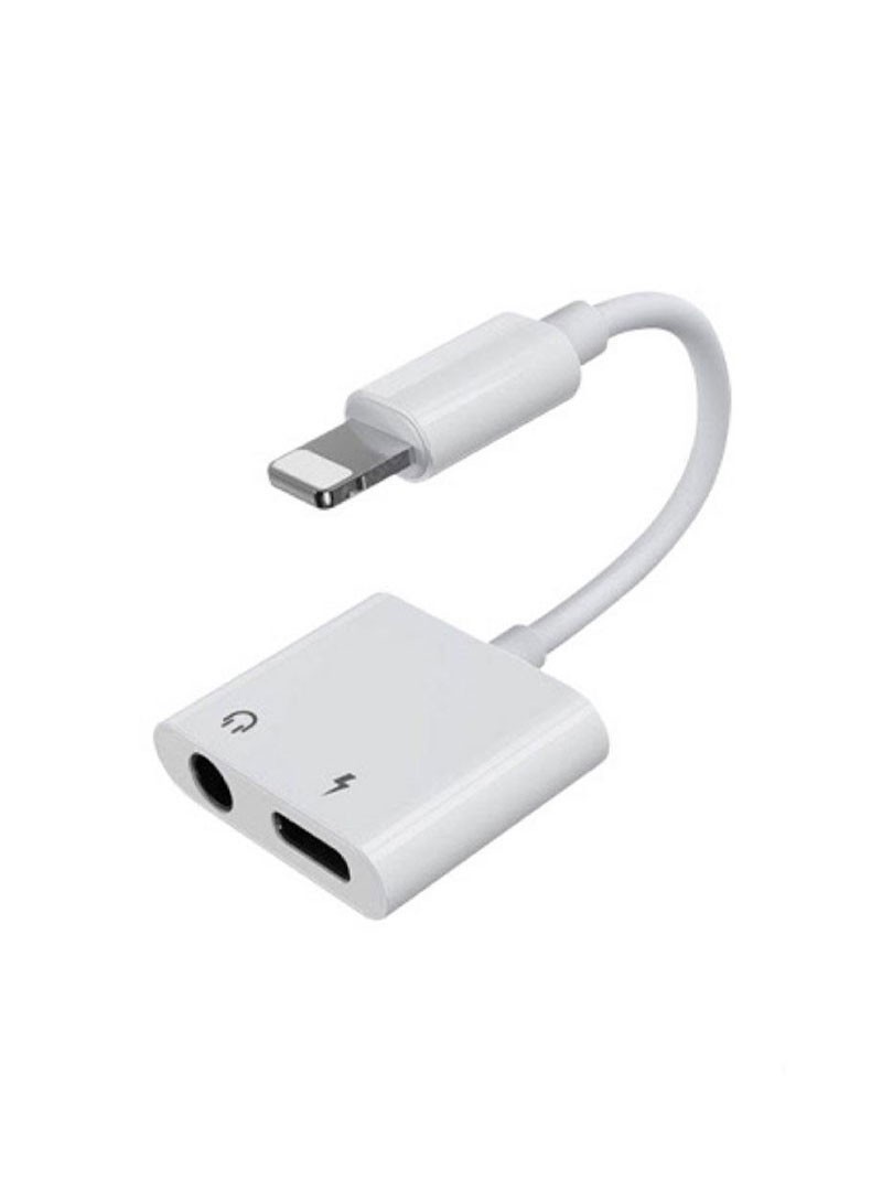 Lightning cable to 3.5mm jack and Lightning charging port for