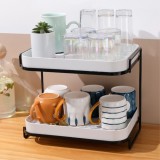 Kitchen Cabinet Storage Shelf Tea Cup Glass Organizer Plate Dishes