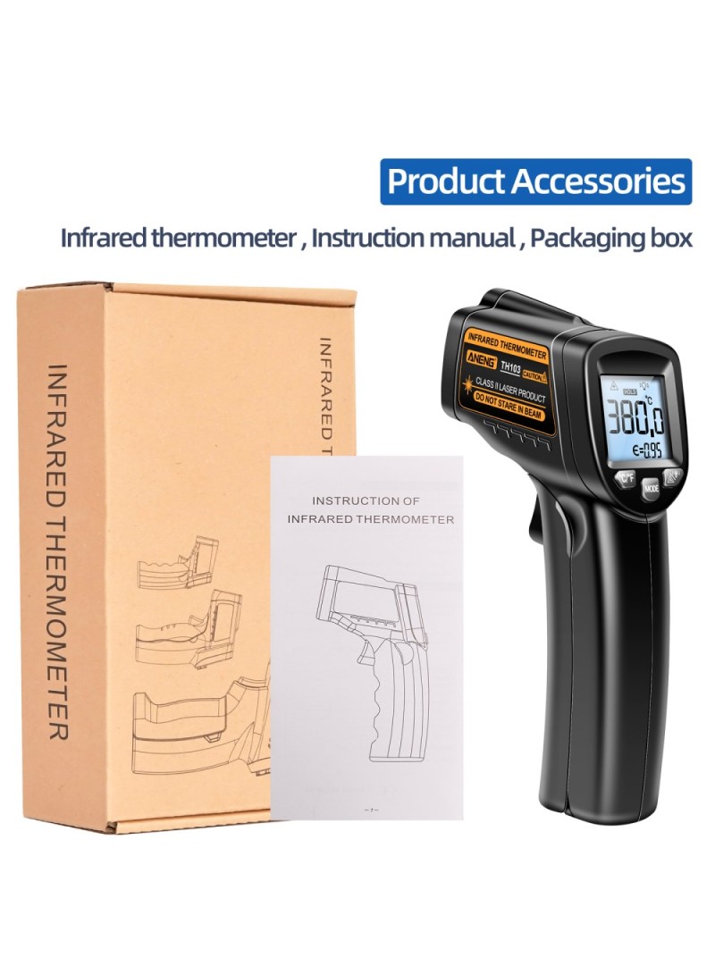 Digital Infrared Thermometer 380, No Touch Digital Laser