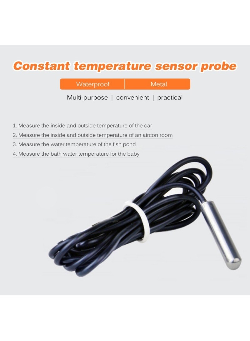 Mini Thermometer Electronic Digital Car Thermometer Indoor Outdoor  Multi-Function Thermometer Time Temperature Display with Probe